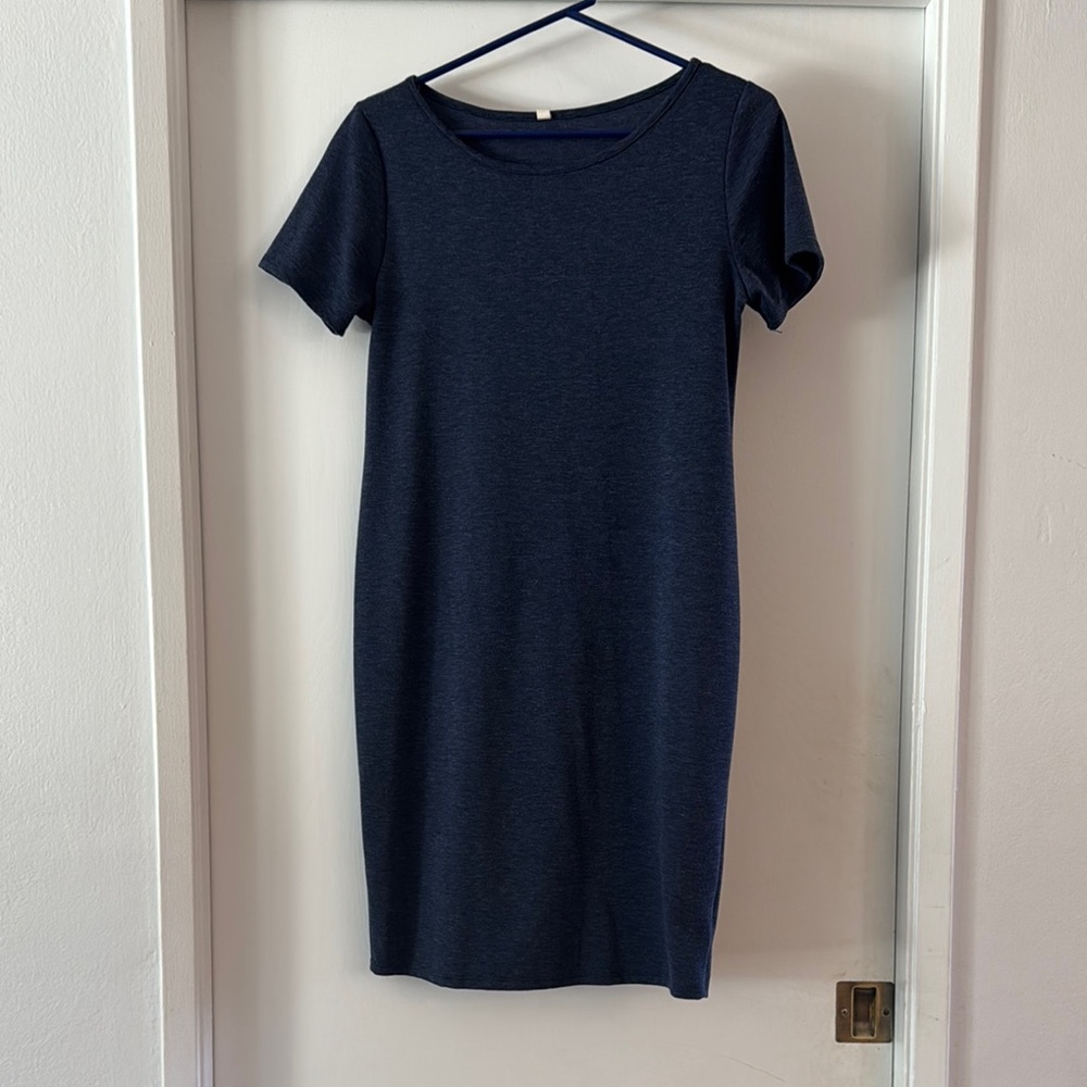 Pink blush maternity shoet sleeve mini Dress